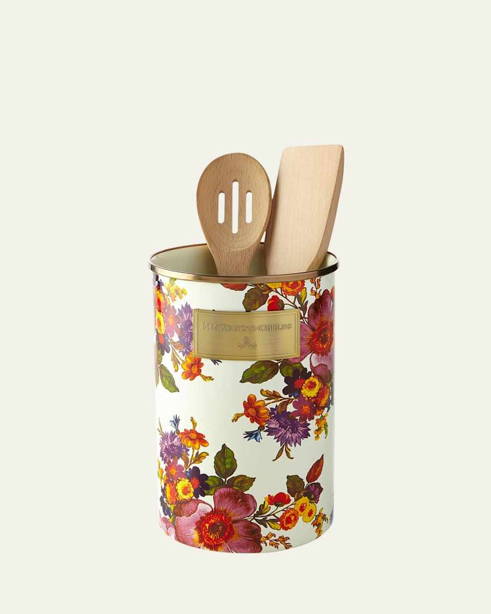 Flower Market White Utensil Holder